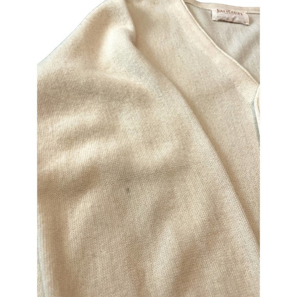 VTG Jantzen 60's Knit Wool Blend Cardigan Sweater USA Unisex Cream White M - Picture 5 of 11